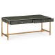 Anthracite Faux Shagreen Coffee Table with Gilded Base