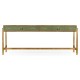 Green Faux Shagreen Coffee Table with Gilded Base
