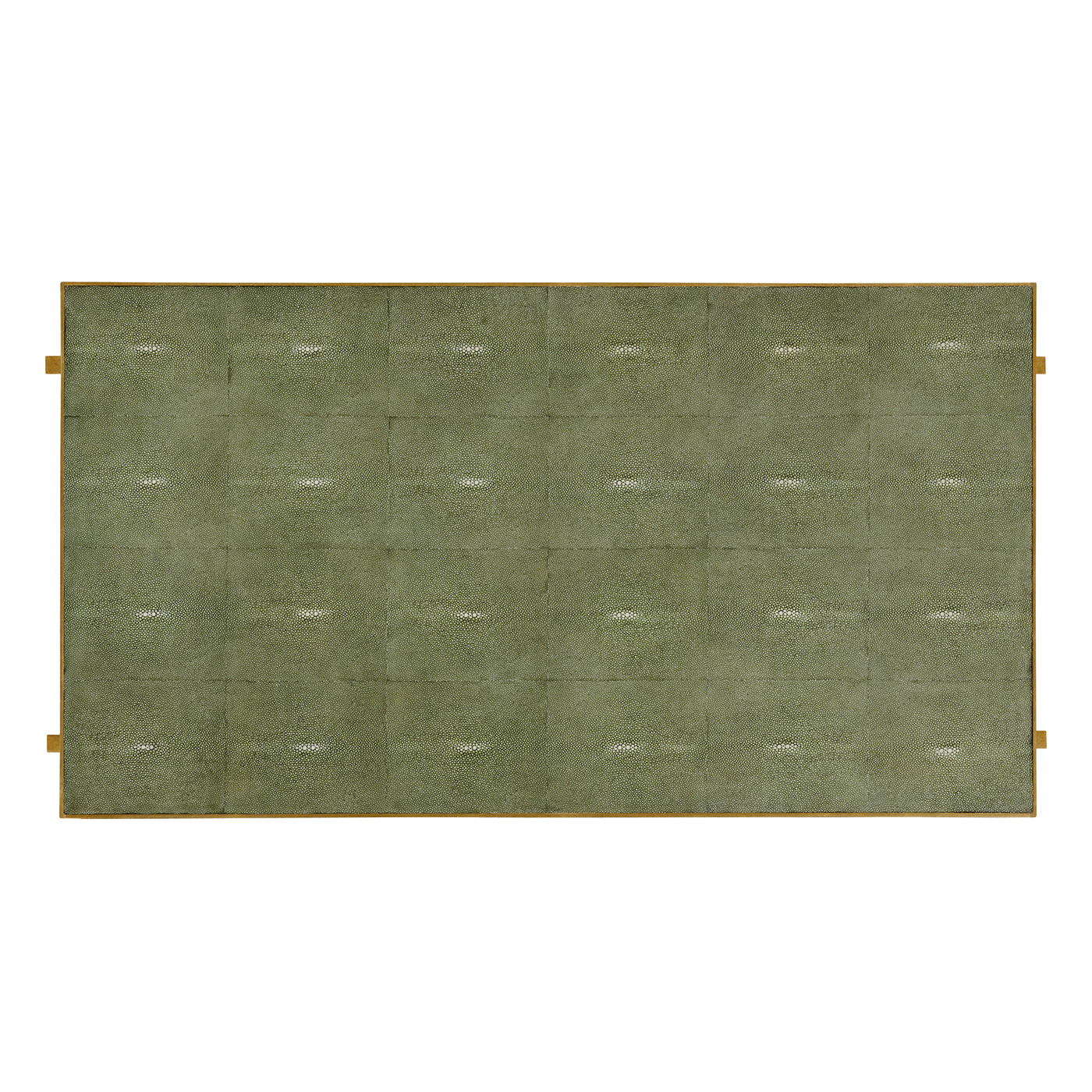 Green Faux Shagreen Coffee Table with Gilded Base