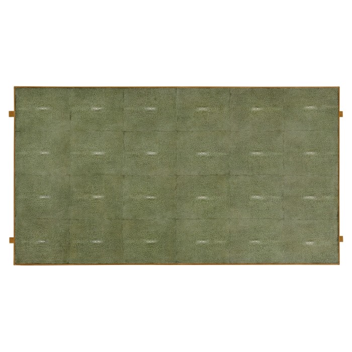 Green Faux Shagreen Coffee Table with Gilded Base