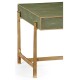 Green Faux Shagreen Coffee Table with Gilded Base
