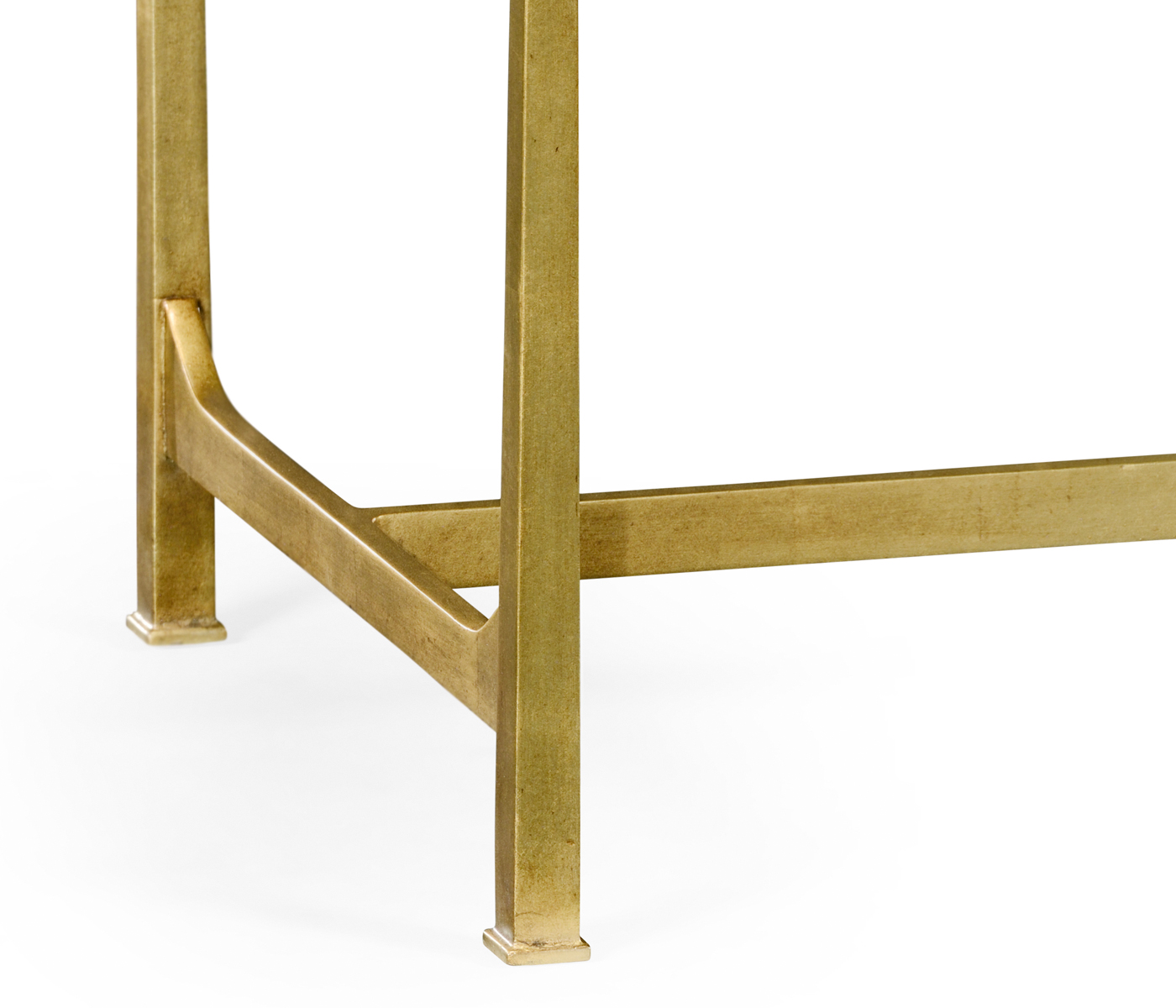 Green Faux Shagreen Coffee Table with Gilded Base