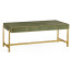 Green Faux Shagreen Coffee Table with Gilded Base