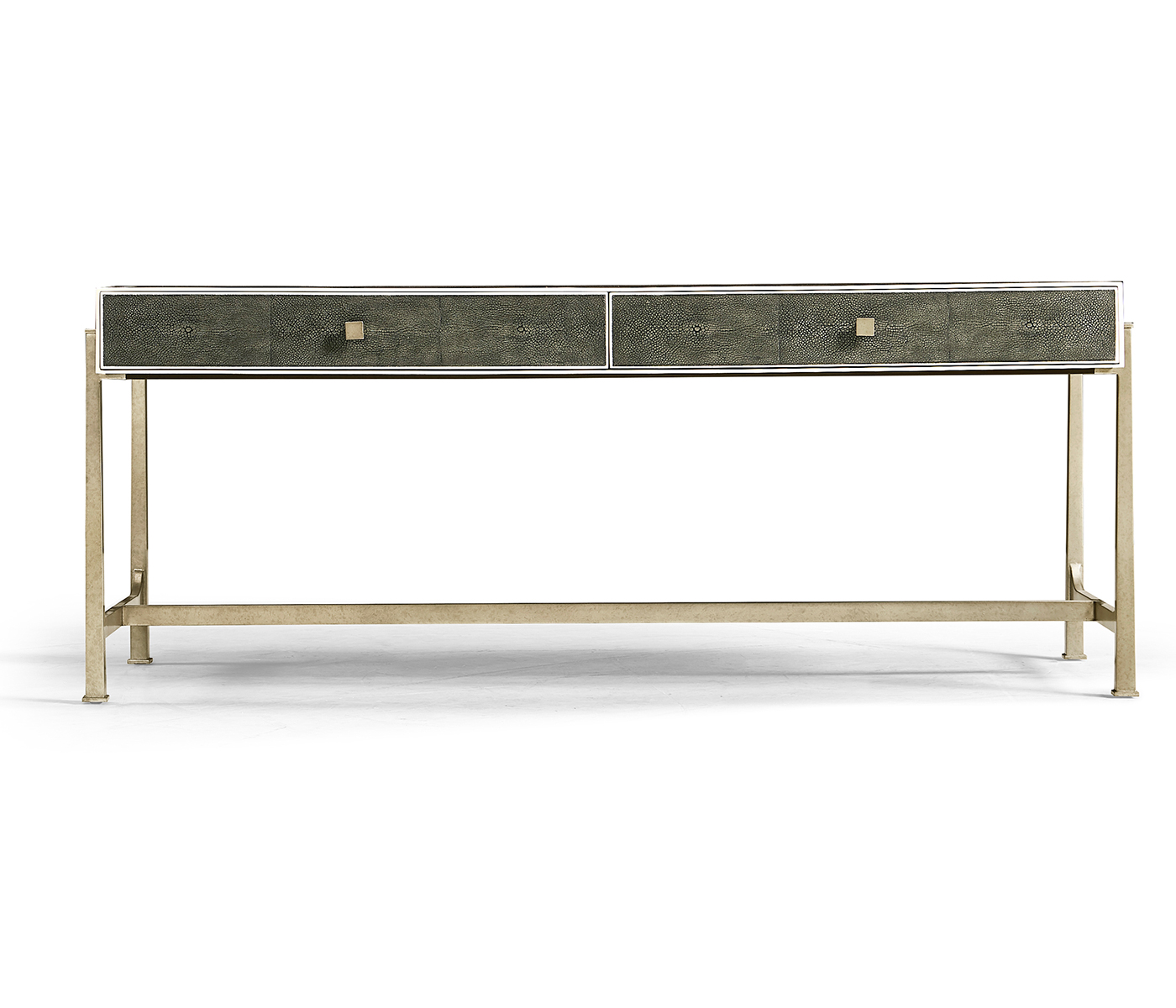 Anthracite Faux Shagreen Coffee Table with Silver Base