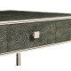 Anthracite Faux Shagreen Coffee Table with Silver Base