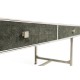 Anthracite Faux Shagreen Coffee Table with Silver Base