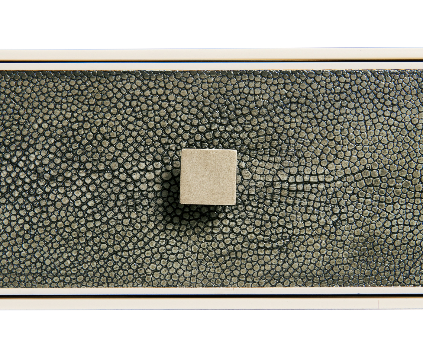 Anthracite Faux Shagreen Coffee Table with Silver Base