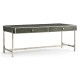 Anthracite Faux Shagreen Coffee Table with Silver Base
