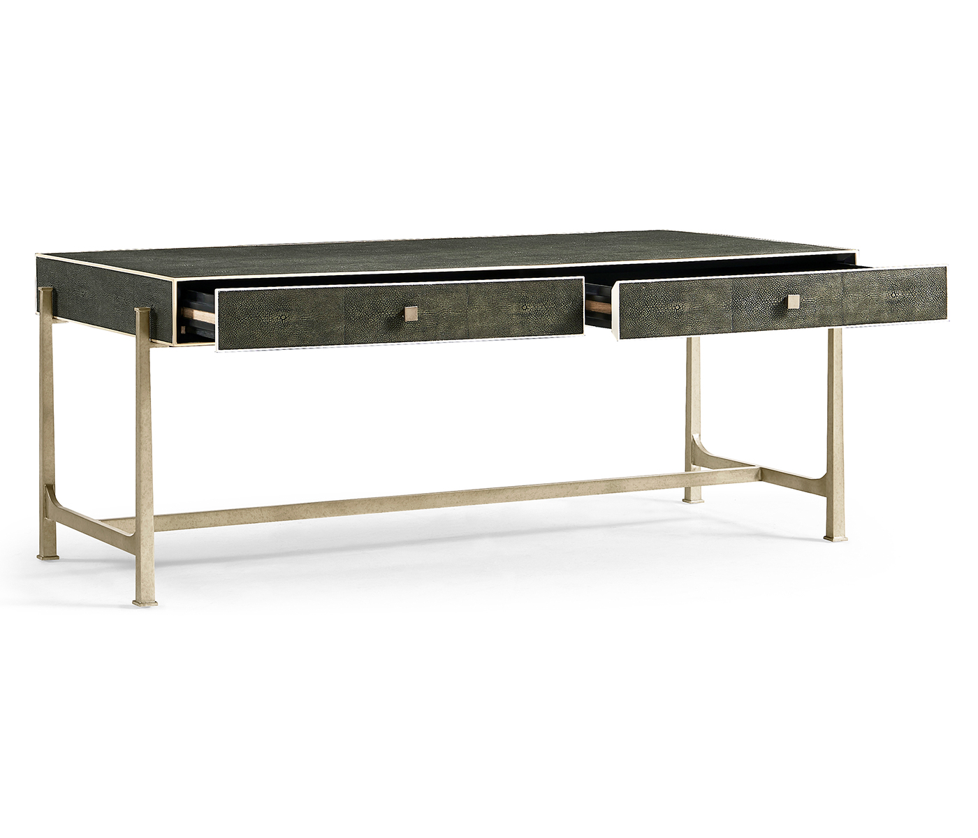Anthracite Faux Shagreen Coffee Table with Silver Base