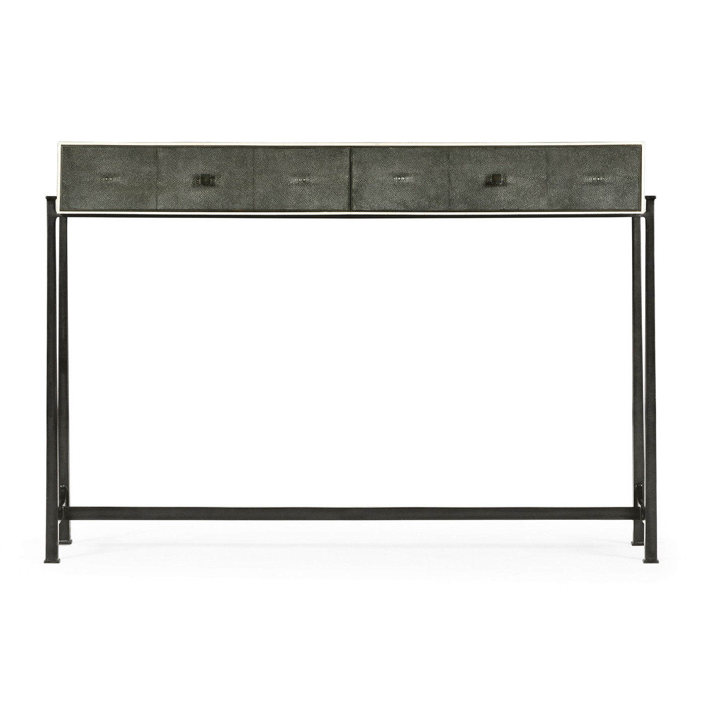 Anthracite Faux Shagreen & Bronze Console