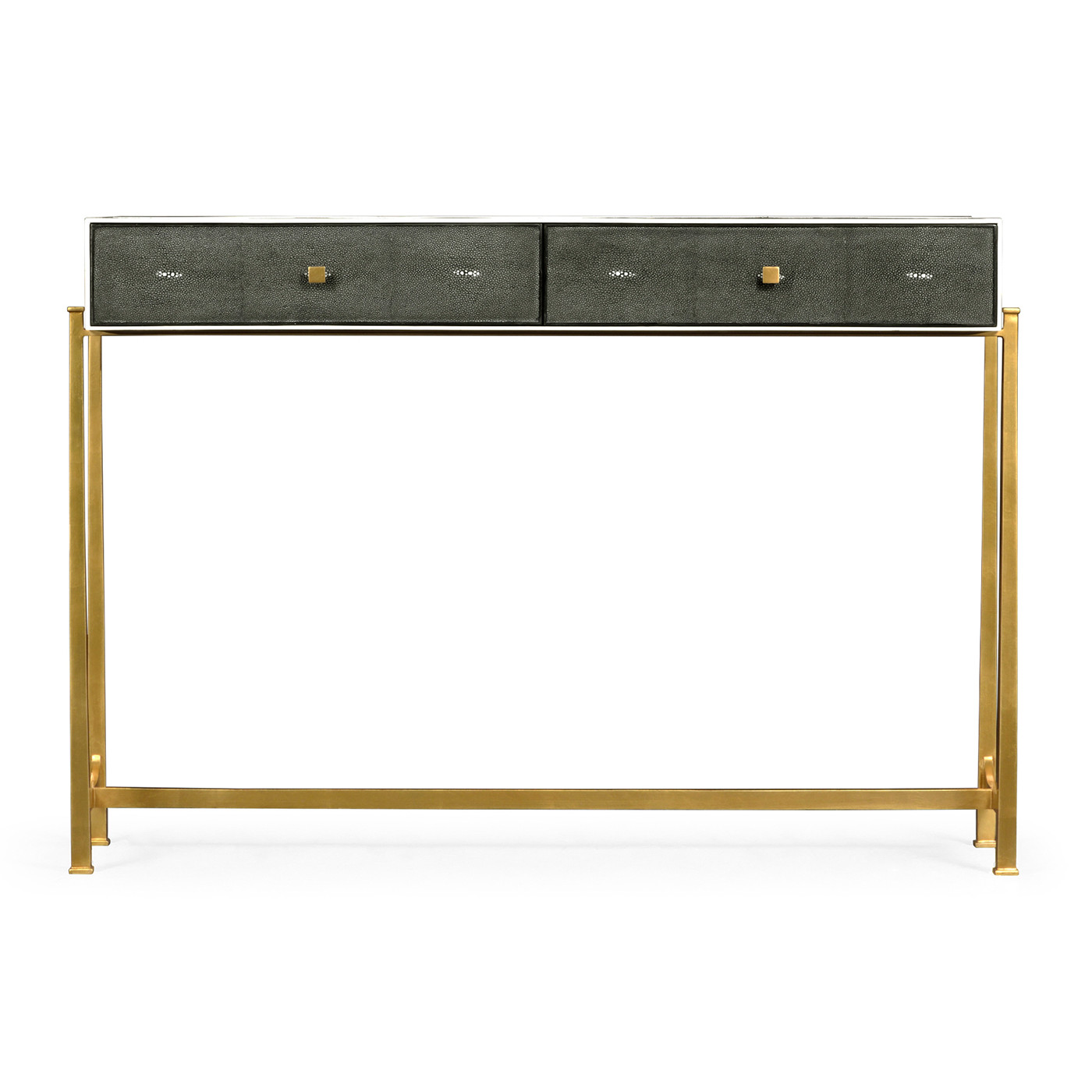 Anthracite Faux Shagreen & Gilded Console 
