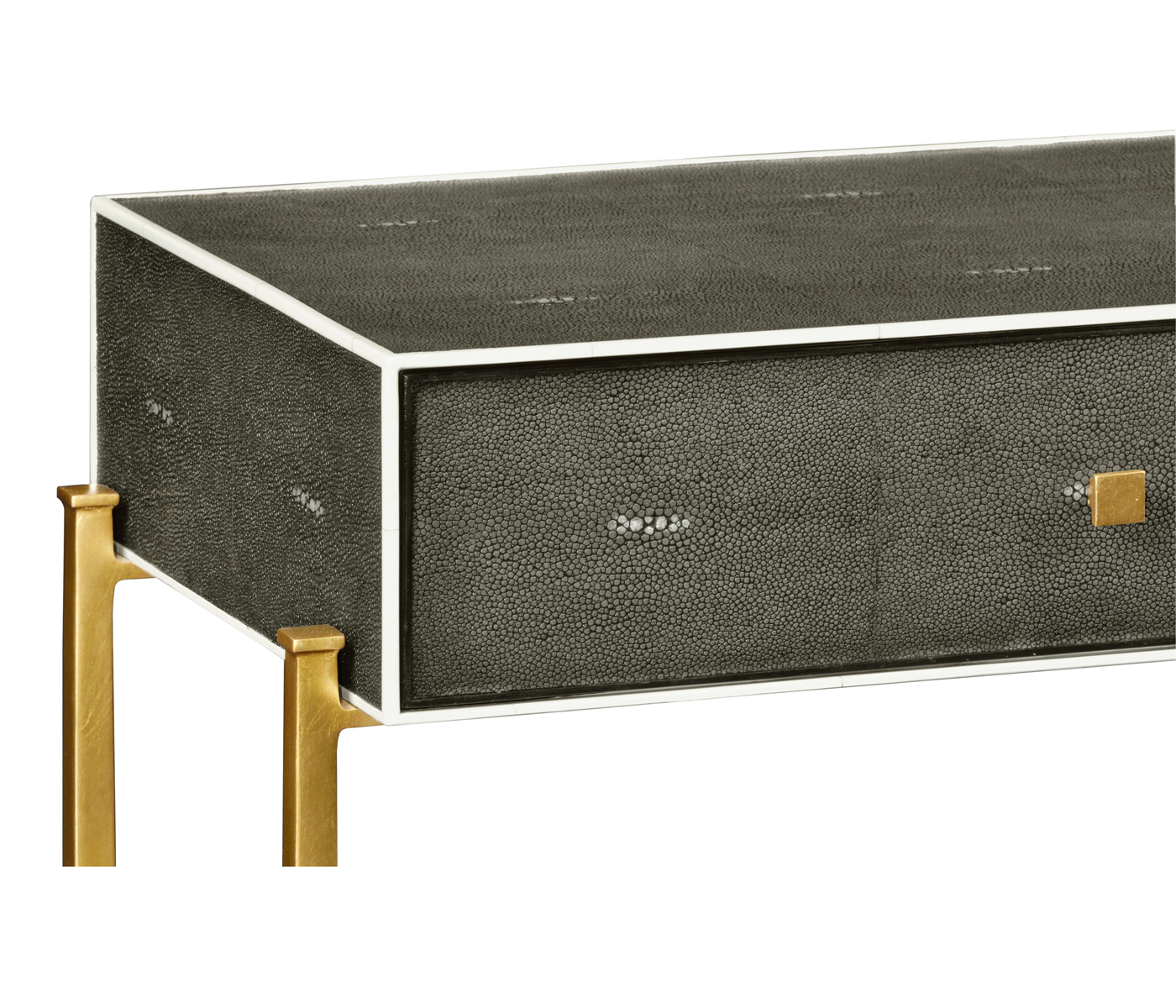 Anthracite Faux Shagreen & Gilded Console 