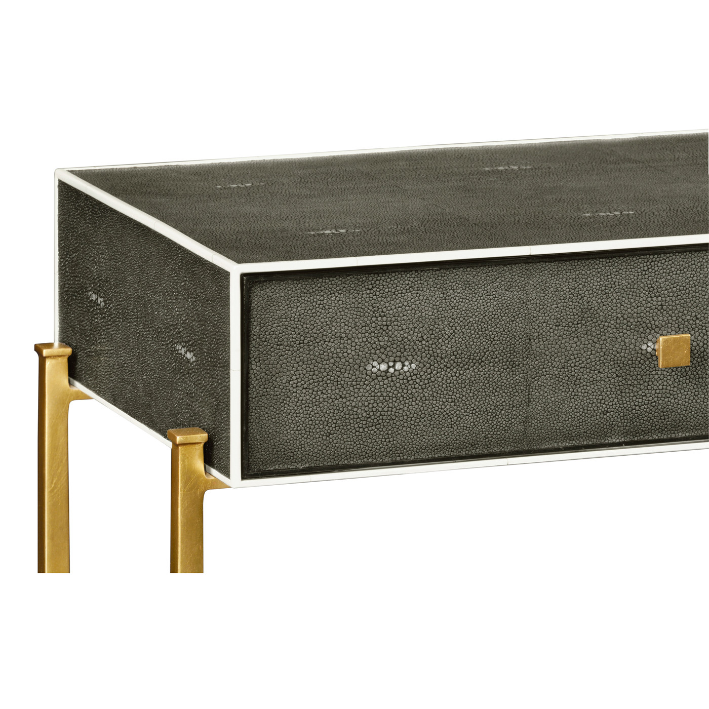 Anthracite Faux Shagreen & Gilded Console 