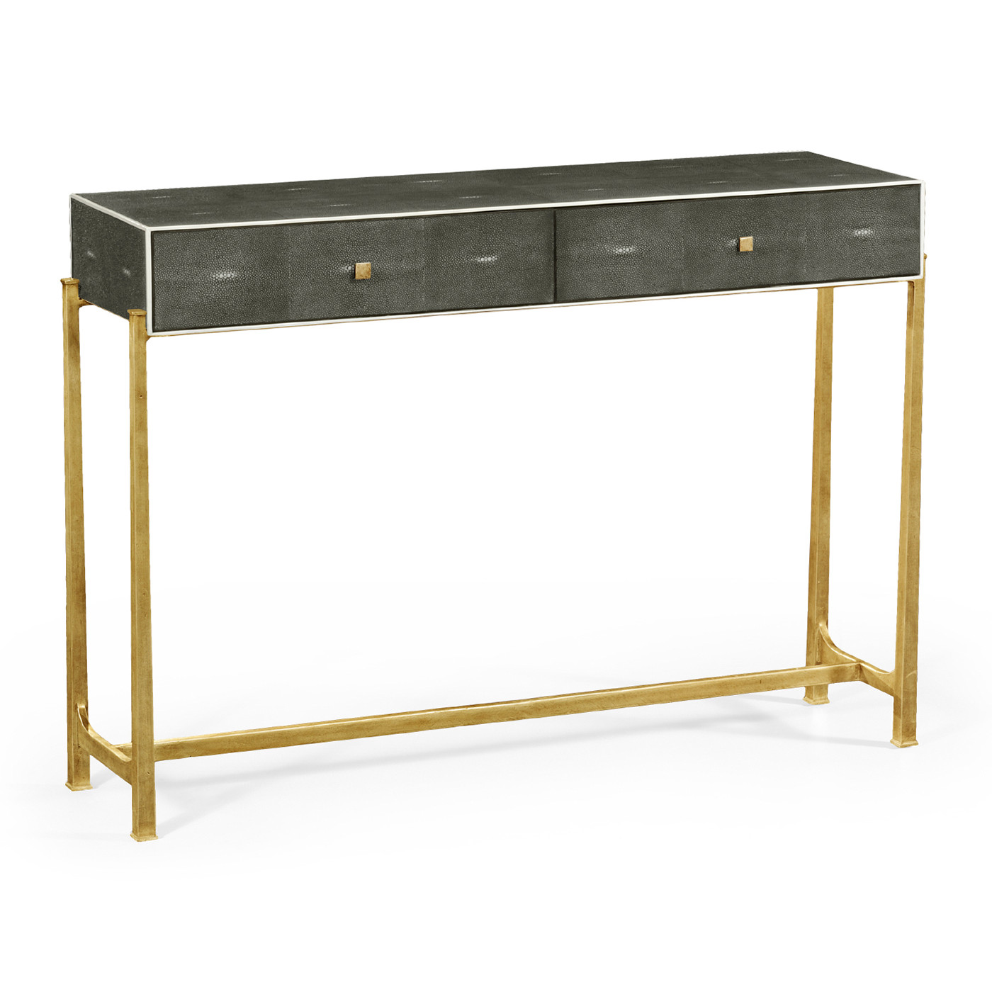 Anthracite Faux Shagreen & Gilded Console 