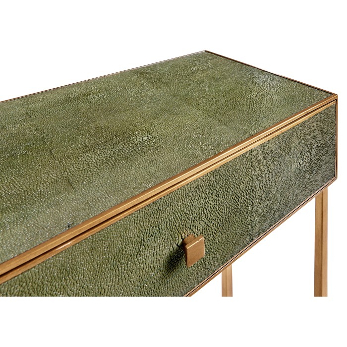 Green Faux Shagreen & Gilded Console 
