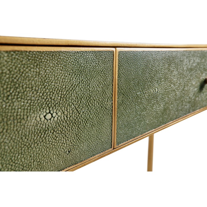 Green Faux Shagreen & Gilded Console 