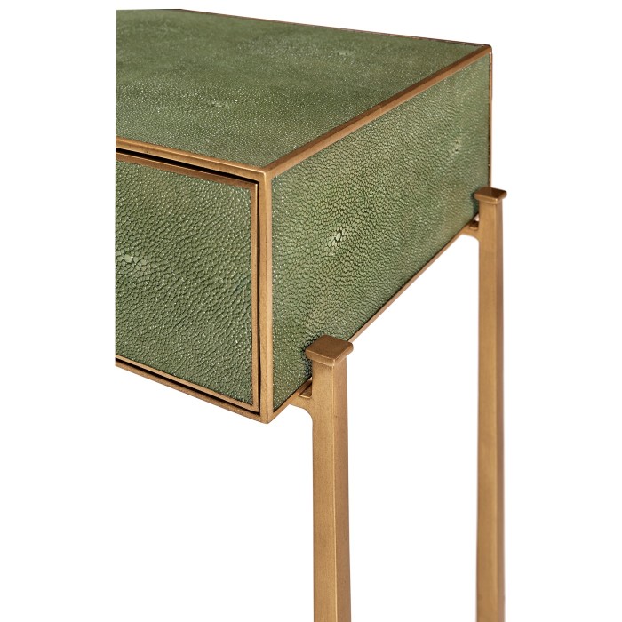 Green Faux Shagreen & Gilded Console 