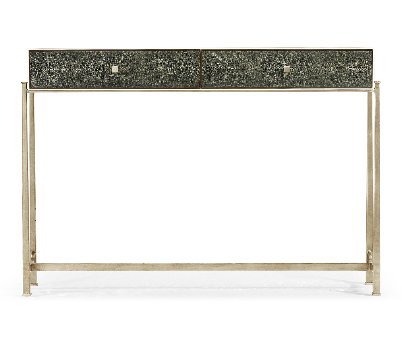 Faux Anthracite Shagreen & Silver Console