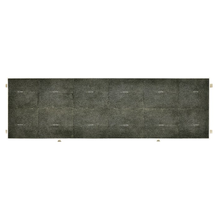 Faux Anthracite Shagreen & Silver Console
