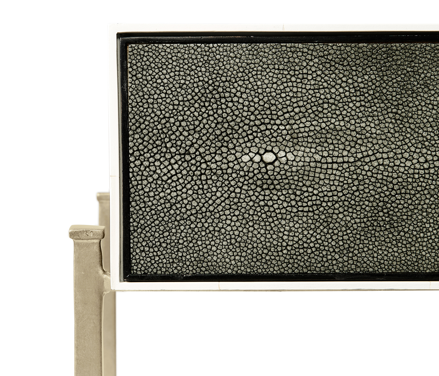 Faux Anthracite Shagreen & Silver Console