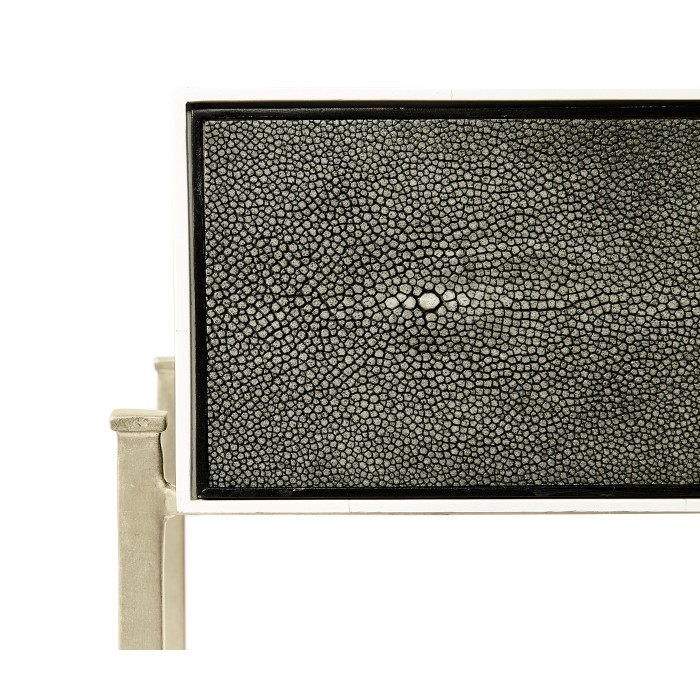 Faux Anthracite Shagreen & Silver Console