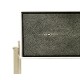 Faux Anthracite Shagreen & Silver Console