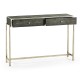 Faux Anthracite Shagreen & Silver Console