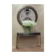 Faux Anthracite Shagreen & Silver Console