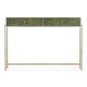 Green Faux Shagreen & Silver Console
