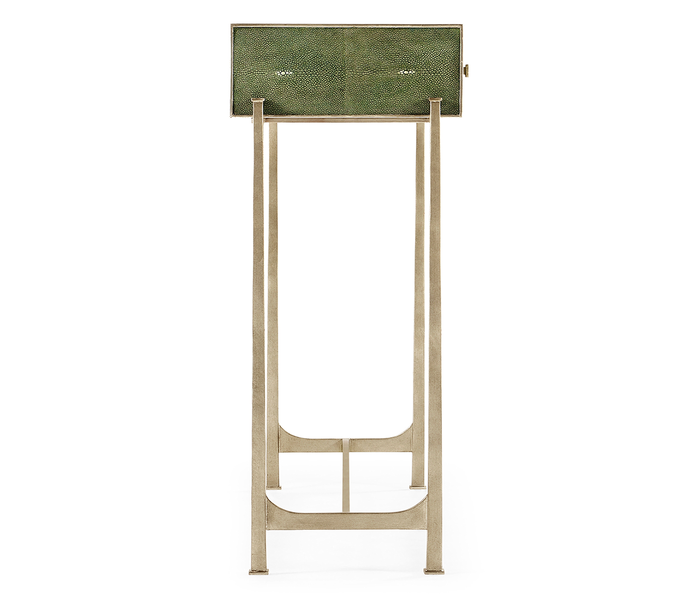 Green Faux Shagreen & Silver Console