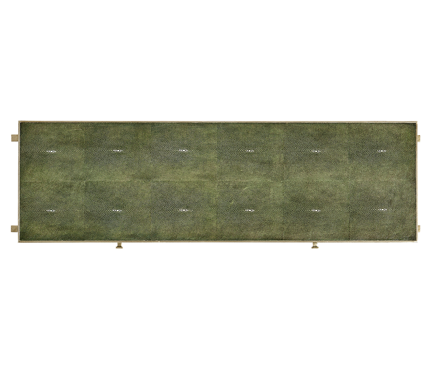 Green Faux Shagreen & Silver Console