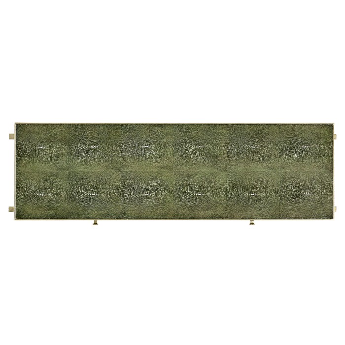 Green Faux Shagreen & Silver Console
