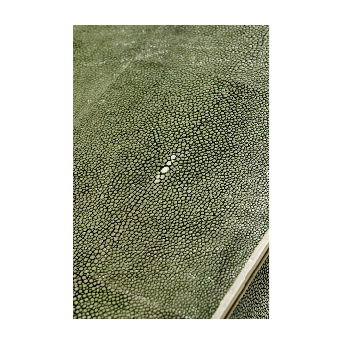 Green Faux Shagreen & Silver Console