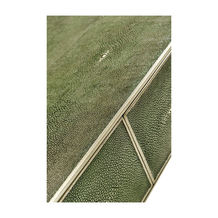 Green Faux Shagreen & Silver Console