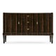 Rectangular Curved Art Deco Macassar Ebony High Lustre Sideboard