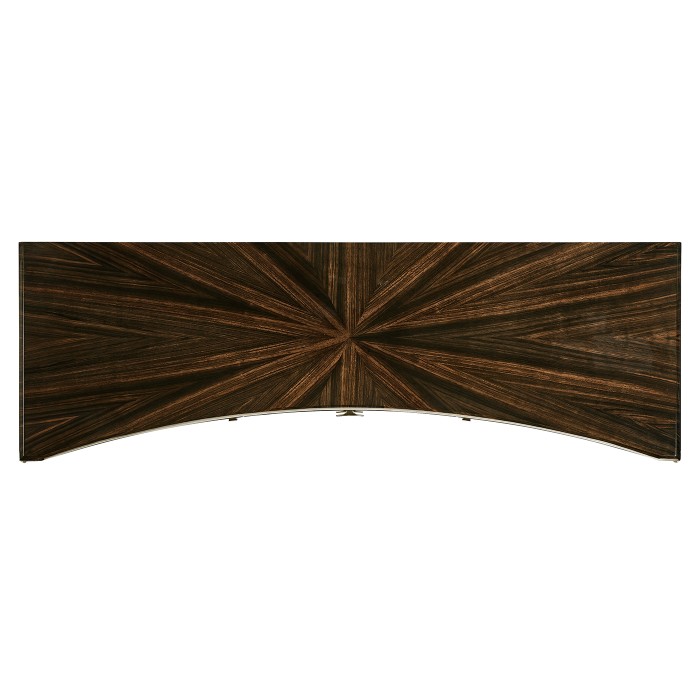 Rectangular Curved Art Deco Macassar Ebony High Lustre Sideboard
