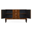 Art Deco curved sideboard with stainless steel (High lustre)