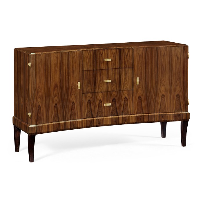 Art Deco Satin Curved Sideboard 