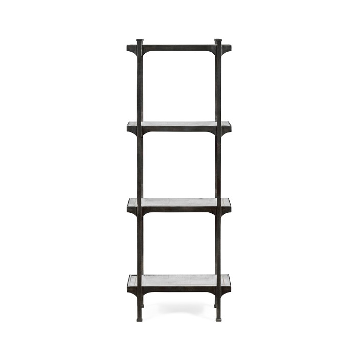 Églomisé & Bronze Iron Narrow Four-Tier Étagère