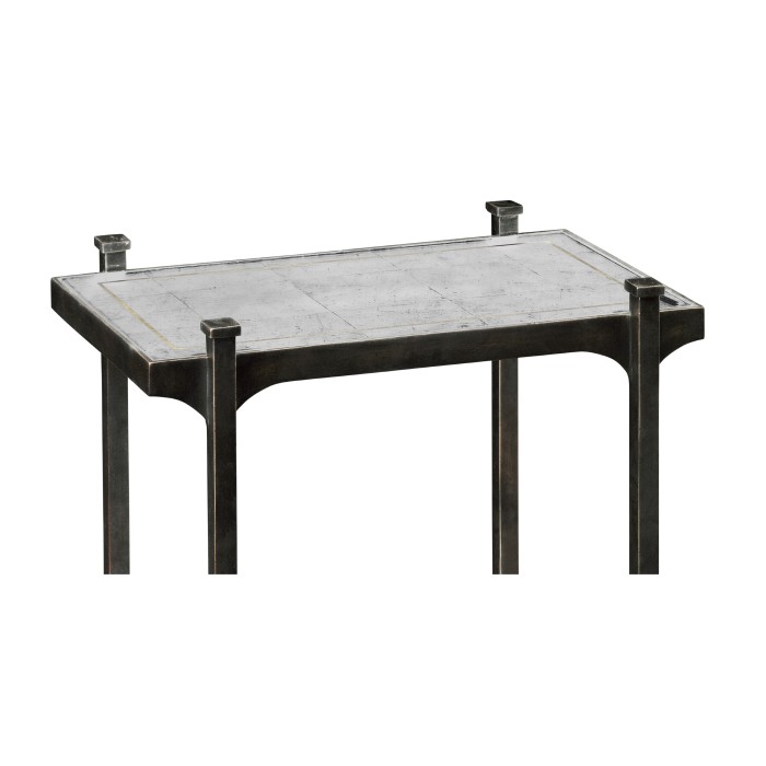Églomisé & Bronze Iron Narrow Four-Tier Étagère
