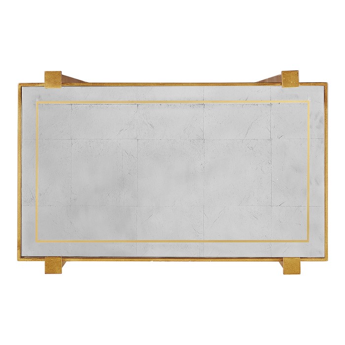 Églomisé & Gilded Iron Narrow Four-Tier Étagère