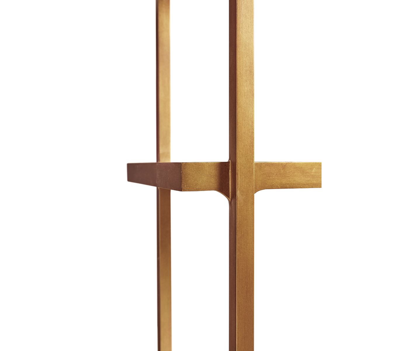 Églomisé & Gilded Iron Narrow Four-Tier Étagère