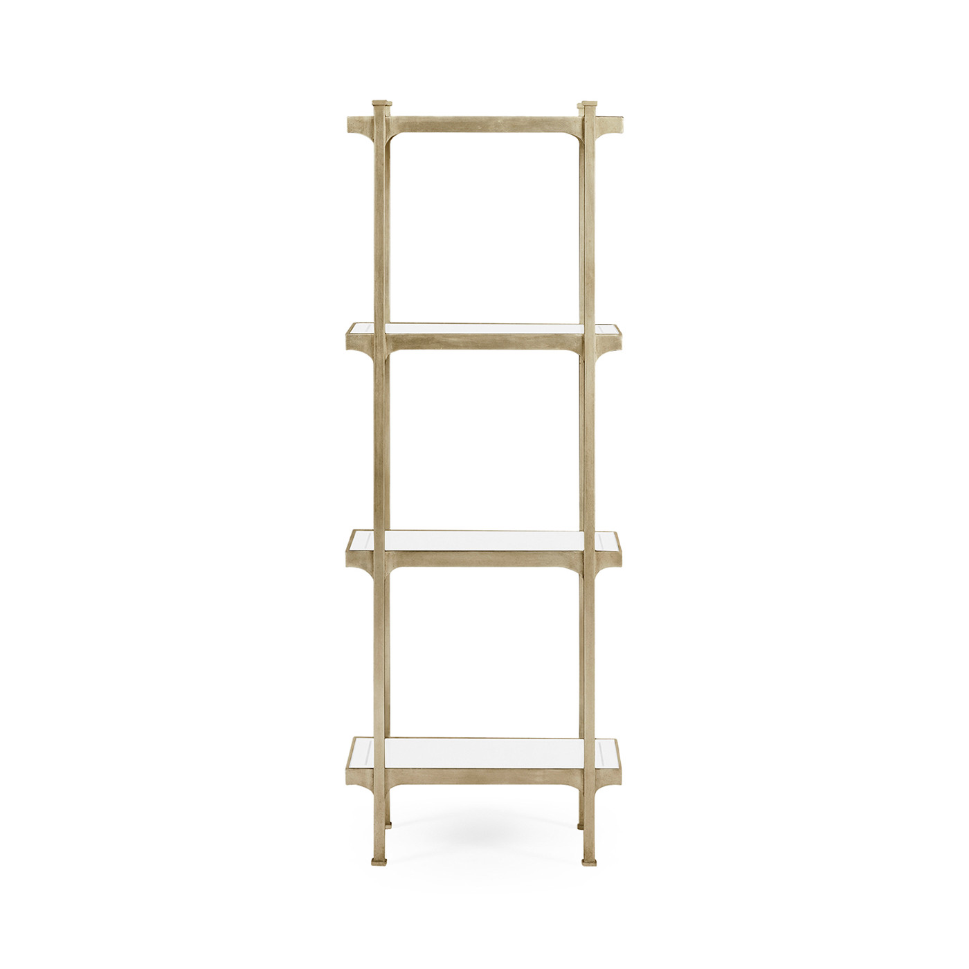 Églomisé & Silver Iron Narrow Four-Tier Étagère