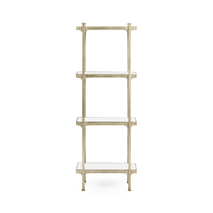 Églomisé & Silver Iron Narrow Four-Tier Étagère