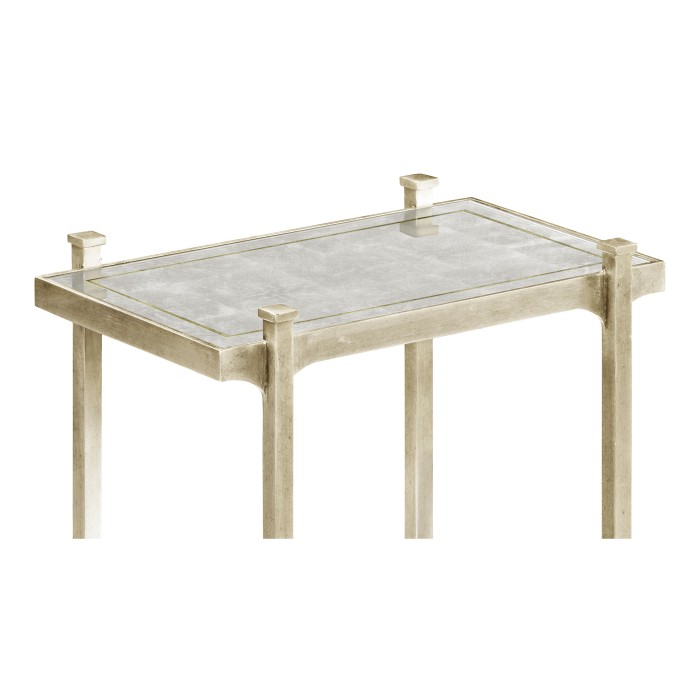 Églomisé & Silver Iron Narrow Four-Tier Étagère
