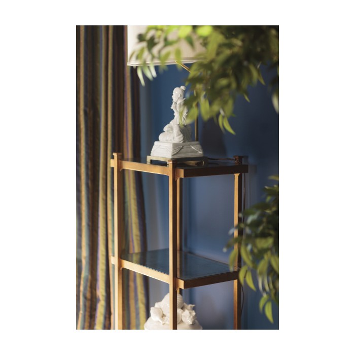 Églomisé & Silver Iron Narrow Four-Tier Étagère