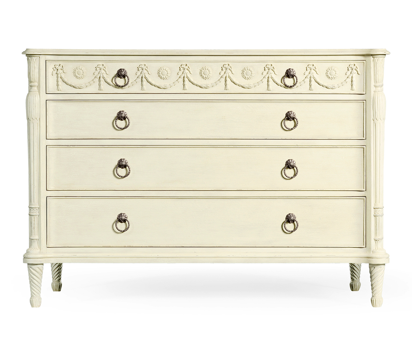 Neo-classical white painted chest of drawers