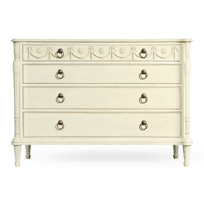 Neo-classical white painted chest of drawers
