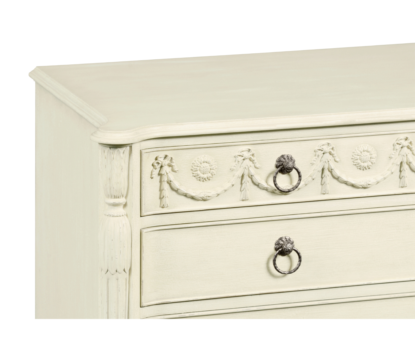 Neo-classical white painted chest of drawers