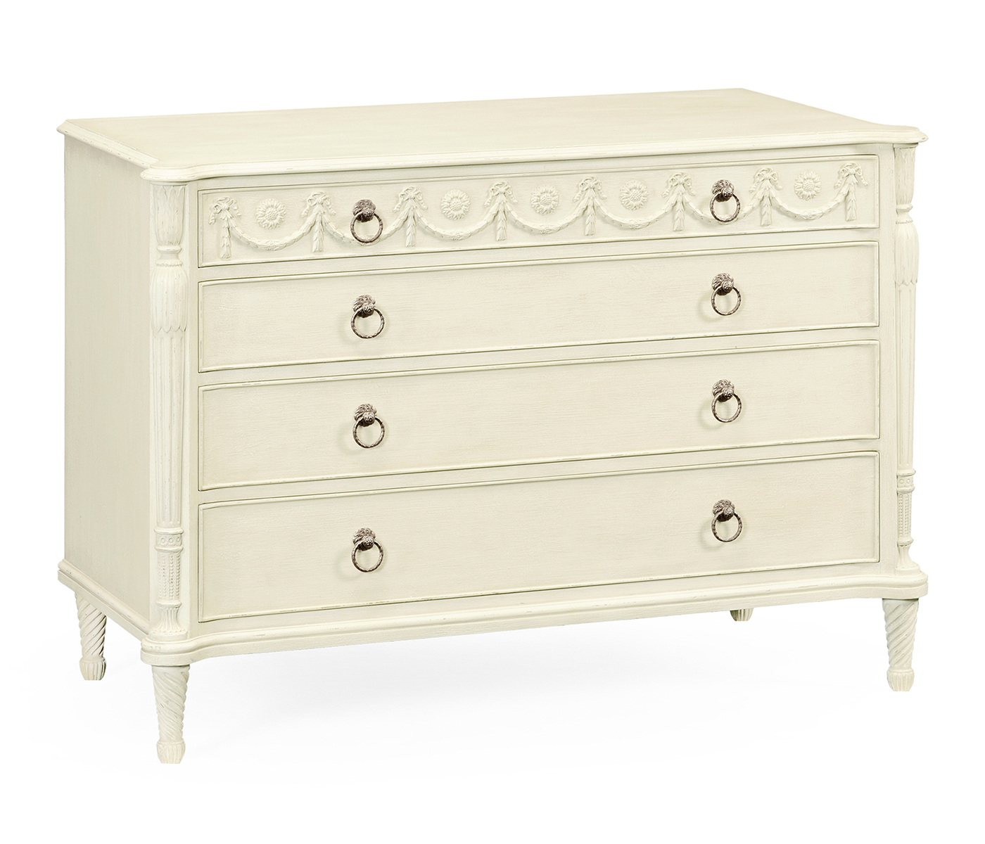 Neo-classical white painted chest of drawers